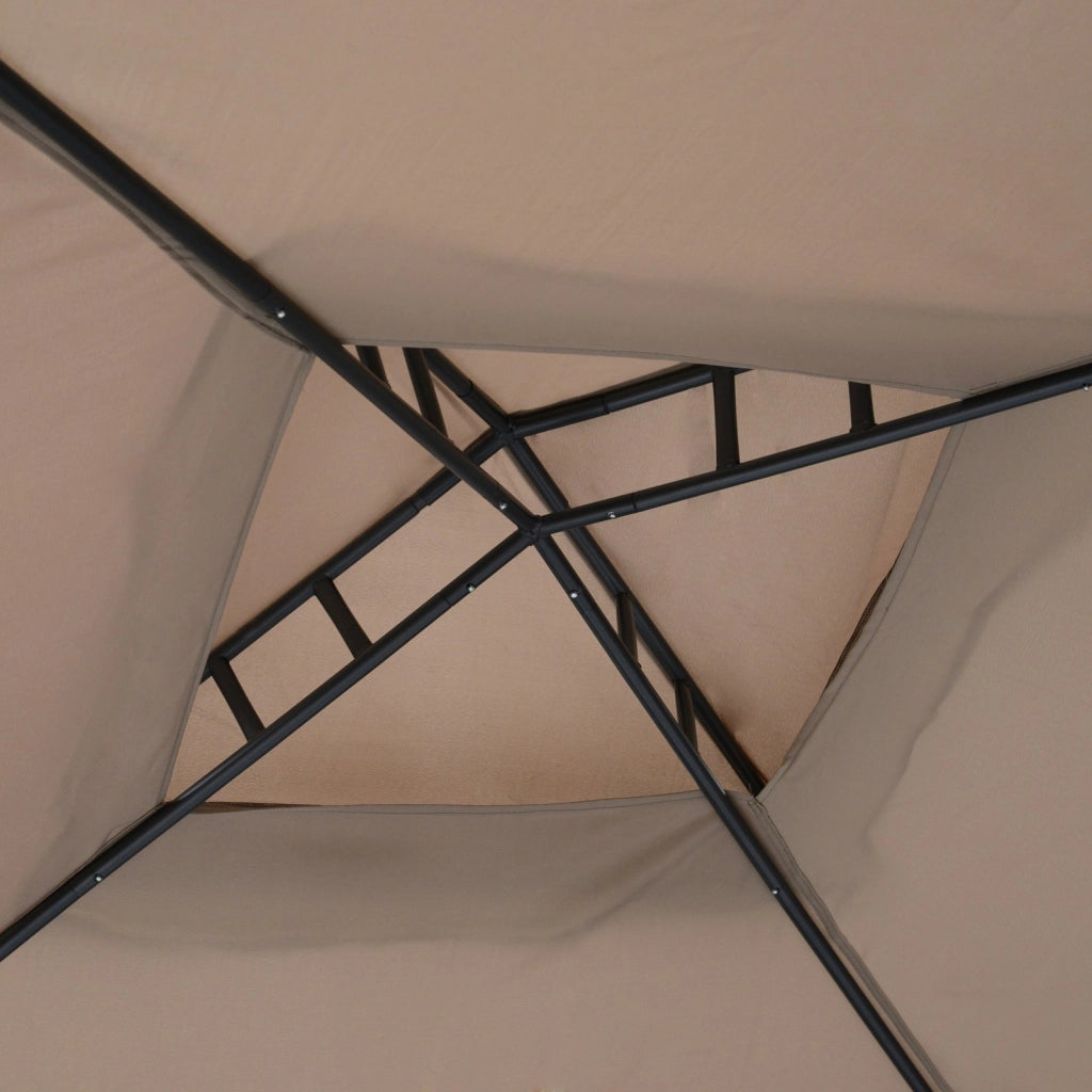 Easycomfort Gazebo da Giardino 3x3m con Zanzariera, Struttura in Metallo e Copertura in Poliestere, Talpa