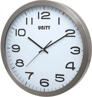 Wandklok grande Unity, Manhattan metallo, lamina d'argento aluminium, 40 cm