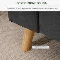 Divano Angolare 3 Posti, Divano ad Angolo con Penisola Reversibile 193x136x85 cm, Divanetto a L Convertibile Moderno con Cuscini Rimovibili in Tessuto Effetto Lino per Salotto e Soggiorno, Grigio