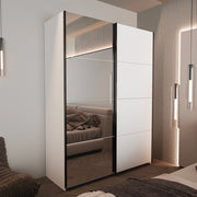Armadio 2 ante scorrevoli bianco con specchio Zegna 150x58x205H