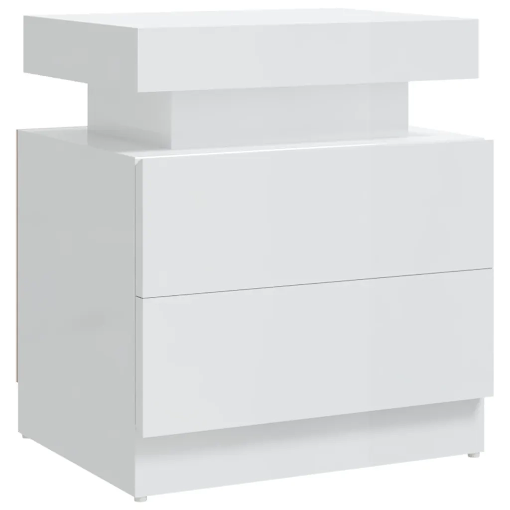 Comodino Bianco Lucido 45x35x52 cm in Truciolato cod mxl 56062