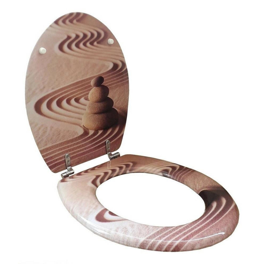 Trade Shop - Sedile Copriwater Universale Per Bagno Copri Wc Water In Legno Mod. 52733 -        3,5