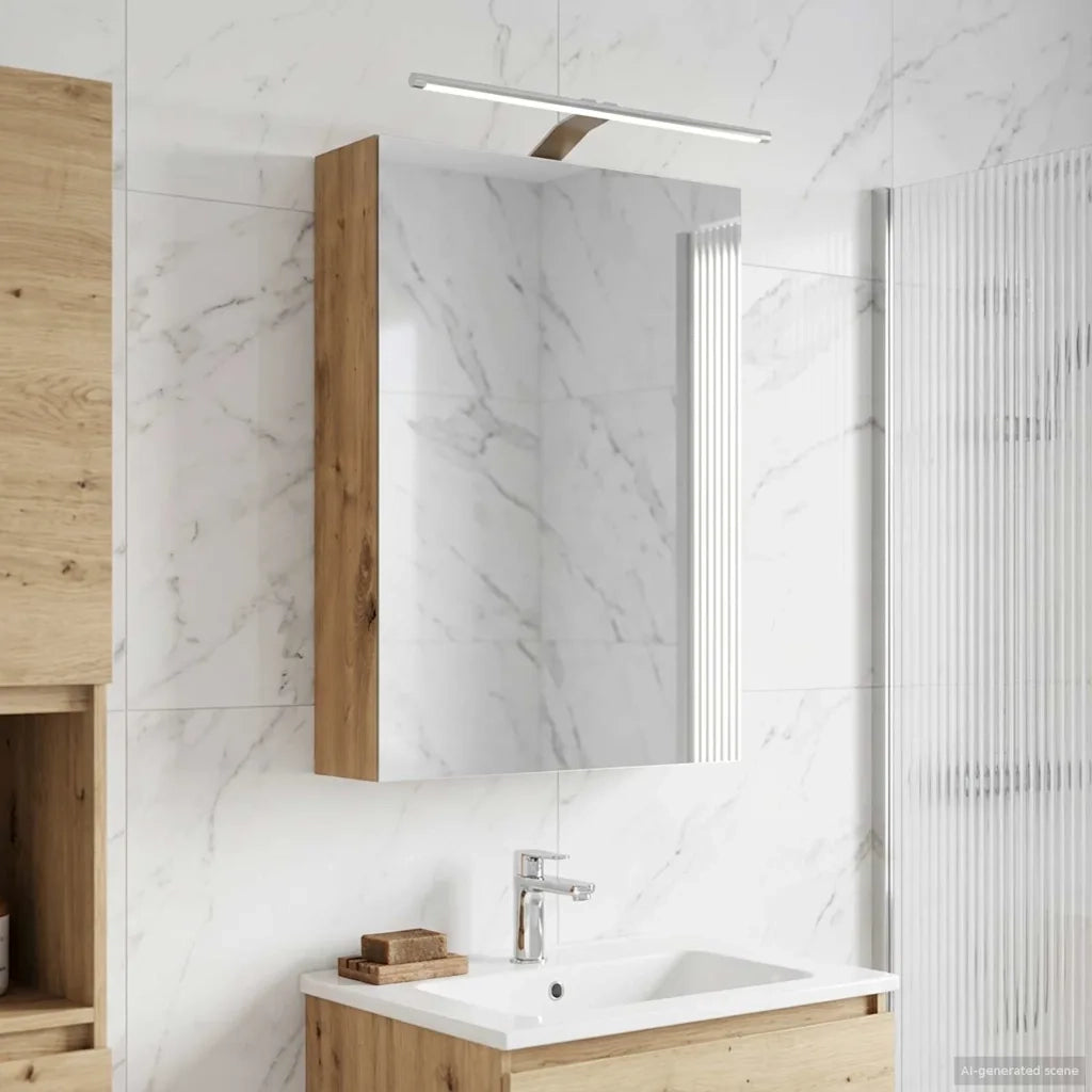 Mobiletto per specchio da bagno con porta Rovere Artigianale 889054