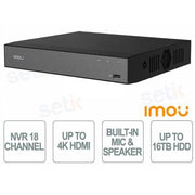 Nvr 18ch ip 10mp h265 4k uhd bid vga hdmi hd - NVR-N118-8A0E-P