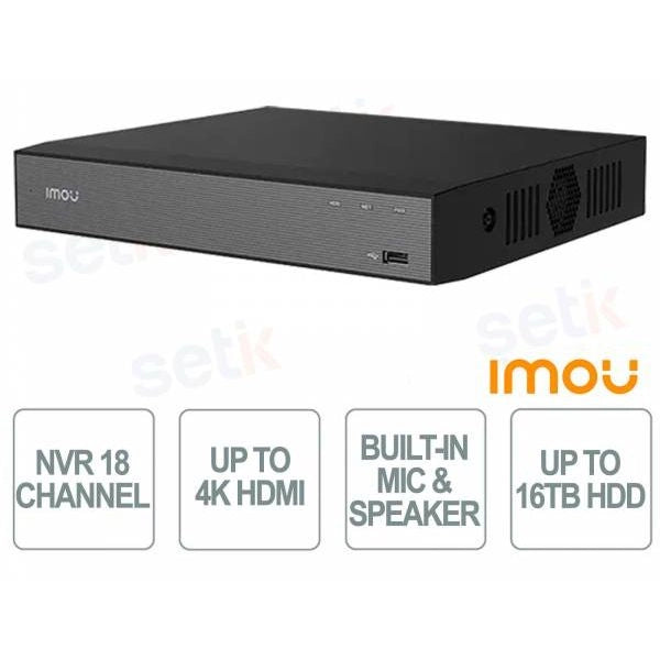 Nvr 18ch ip 10mp h265 4k uhd bid vga hdmi hd - NVR-N118-8A0E-P