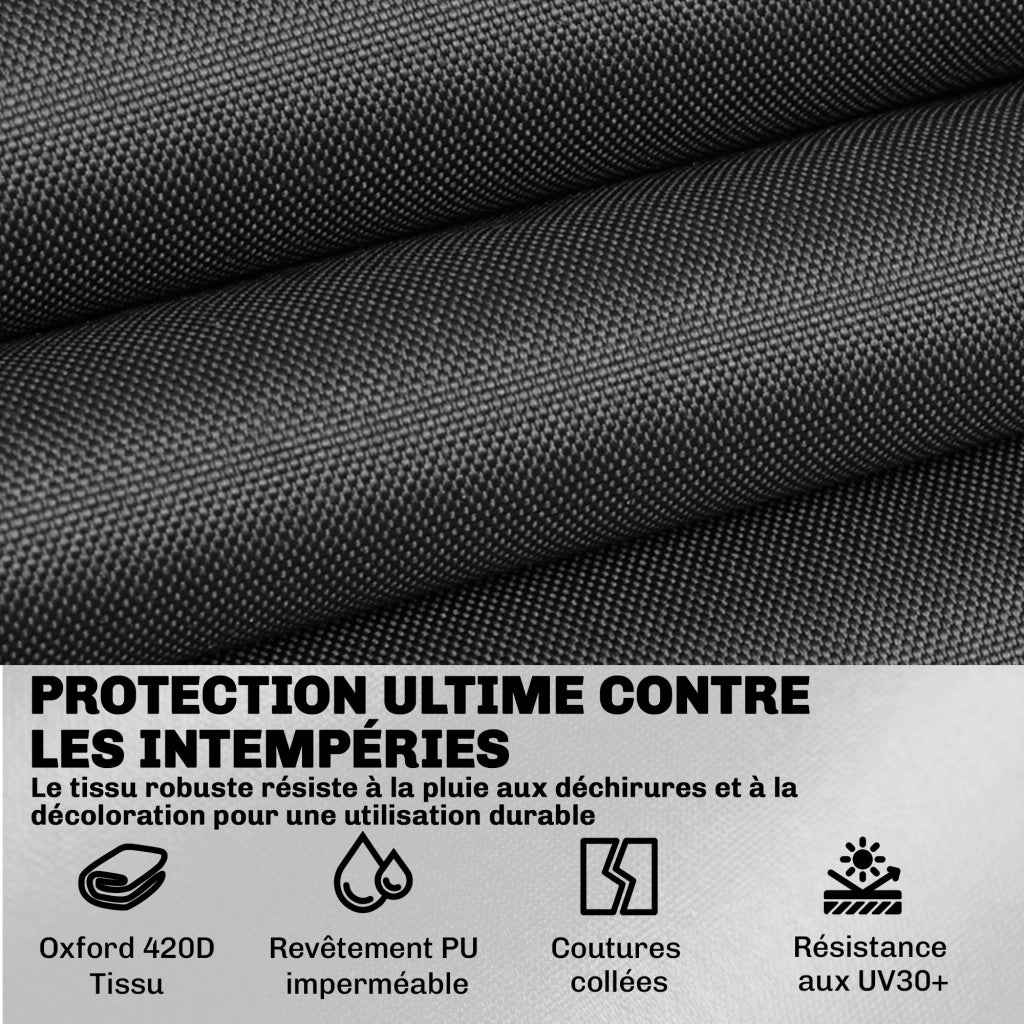 Set 4 Cuscini per Divano da Giardino ¨C zephmum ¨C Impermeabile Oxford 420D, Nero, 142x80x77cm