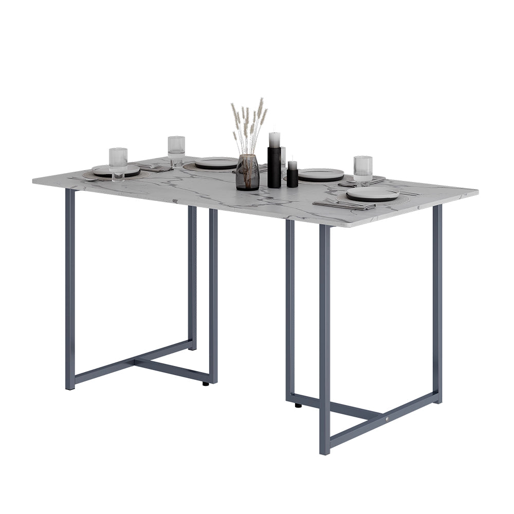 Vicco Tavolo da pranzo Grigio/marmo-bianco 140 x 80 cm