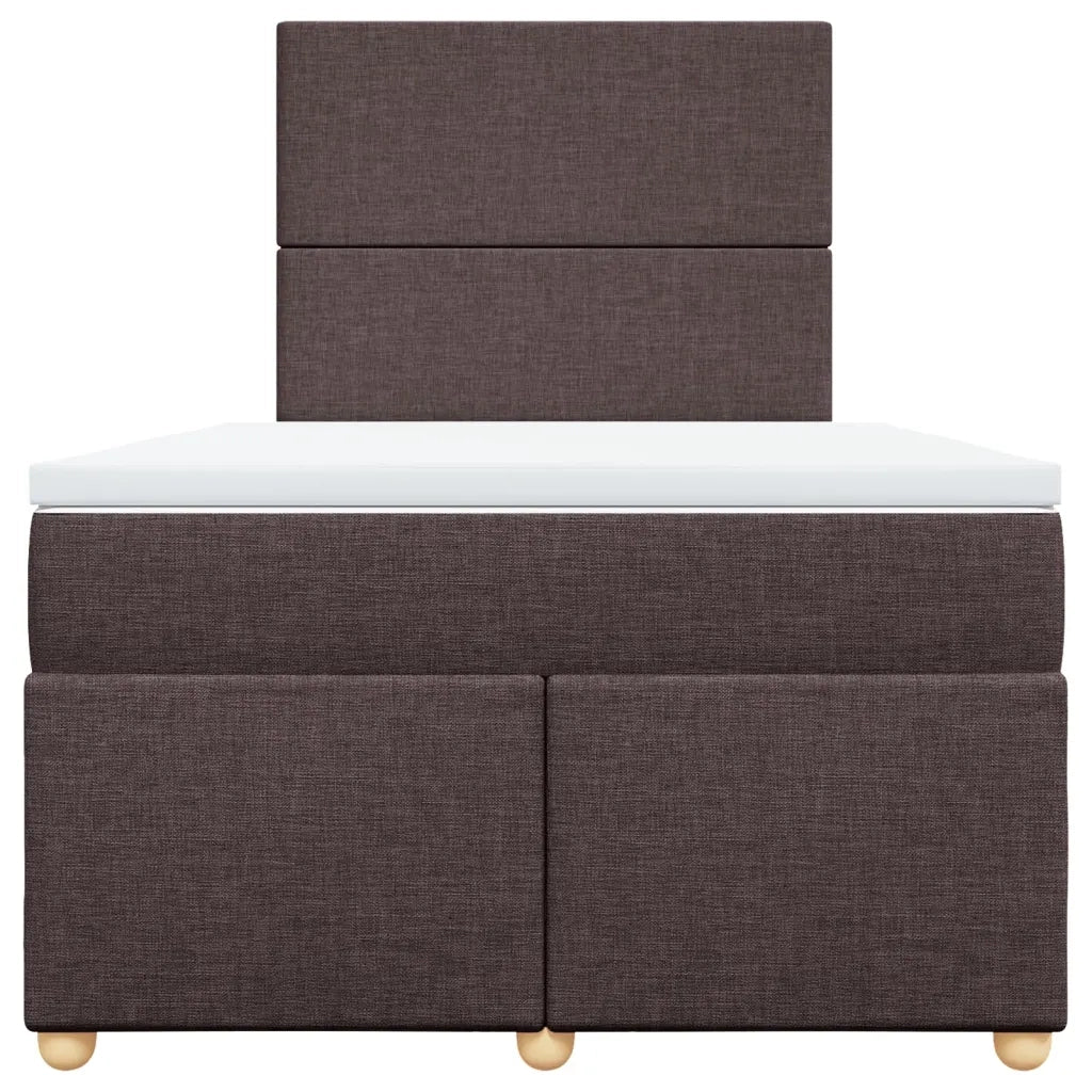 Giroletto a Molle con Materasso Marrone Scuro 120x200cm Tessuto