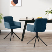Sedie da Pranzo Girevoli 2 pz Blu in Velluto 344789