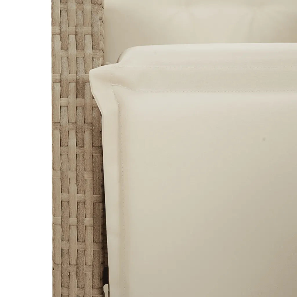 Set da BistrÃ² 3 pz con Cuscini Beige in Polyrattan