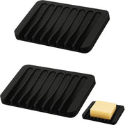 Set di 2 Doccia in Silicone Antislip e Autoevacuante - Sicuro per Adulti e Bambini - Nero