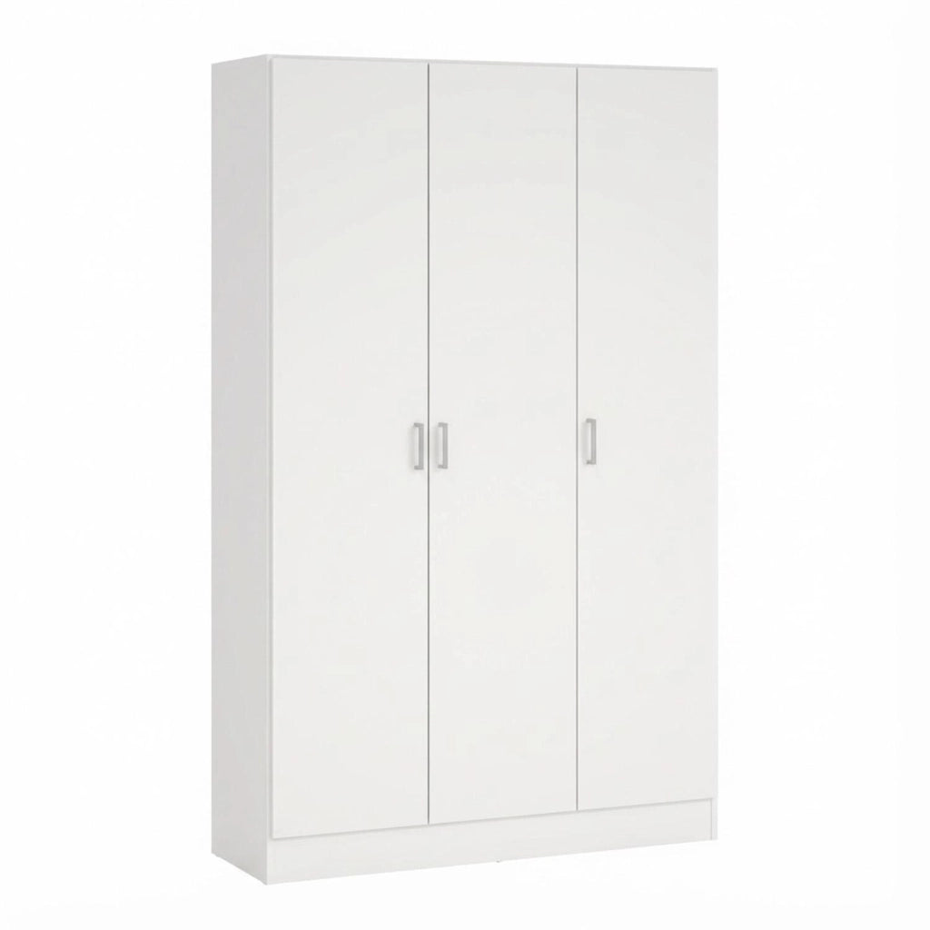 Armadio Multiuso Mobile Con 3 Ante Battenti E Ripiani Interni Design Moderno Armadietto Salvaspazio Per Camera Da Letto Bagno Lavanderia Ingresso Ripostiglio 140.25 x 36 x 180.9 cm Bianco