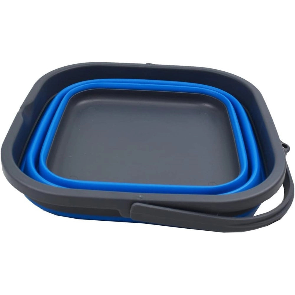Trade Shop - Secchio Pieghevole Quadrato Pratico Da 5,5 Lt Portatile Salvaspazio Con Maniglia -