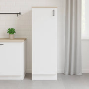 Mobile alto 1 anta Aveny, Colonna cucina, Modulo dispensa verticale, Mobile verticale compatto, 60x60 h148 cm, Bianco e Rovere