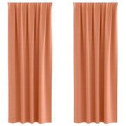Tende Oscuranti | Tende Blackout con Anelli 2 pz Terracotta 225 x 140 cm