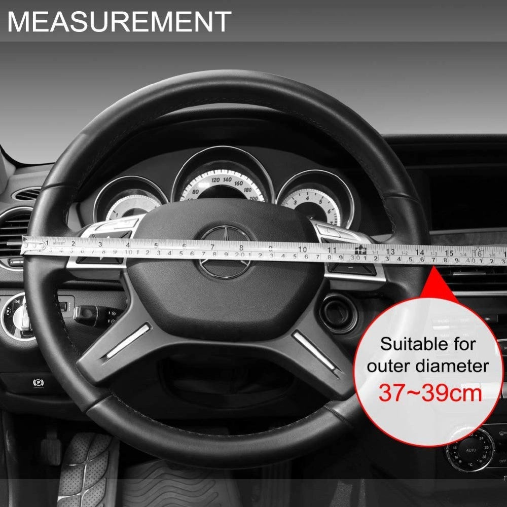 Trade Shop - Coprivolante Copri Volante Universale Per Auto Nero 37-39cm Con Presa Comfort -