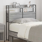 Testiera con lo scaffale-Testata contenitore Grigio sonoma 100 cm Legno multistrato