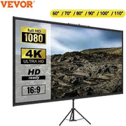 Schermo Proiettore - 228,6cm Schermo Proiettore - 4K HD - Materiale Polyester - Stativo Regolabile - Home Cinema