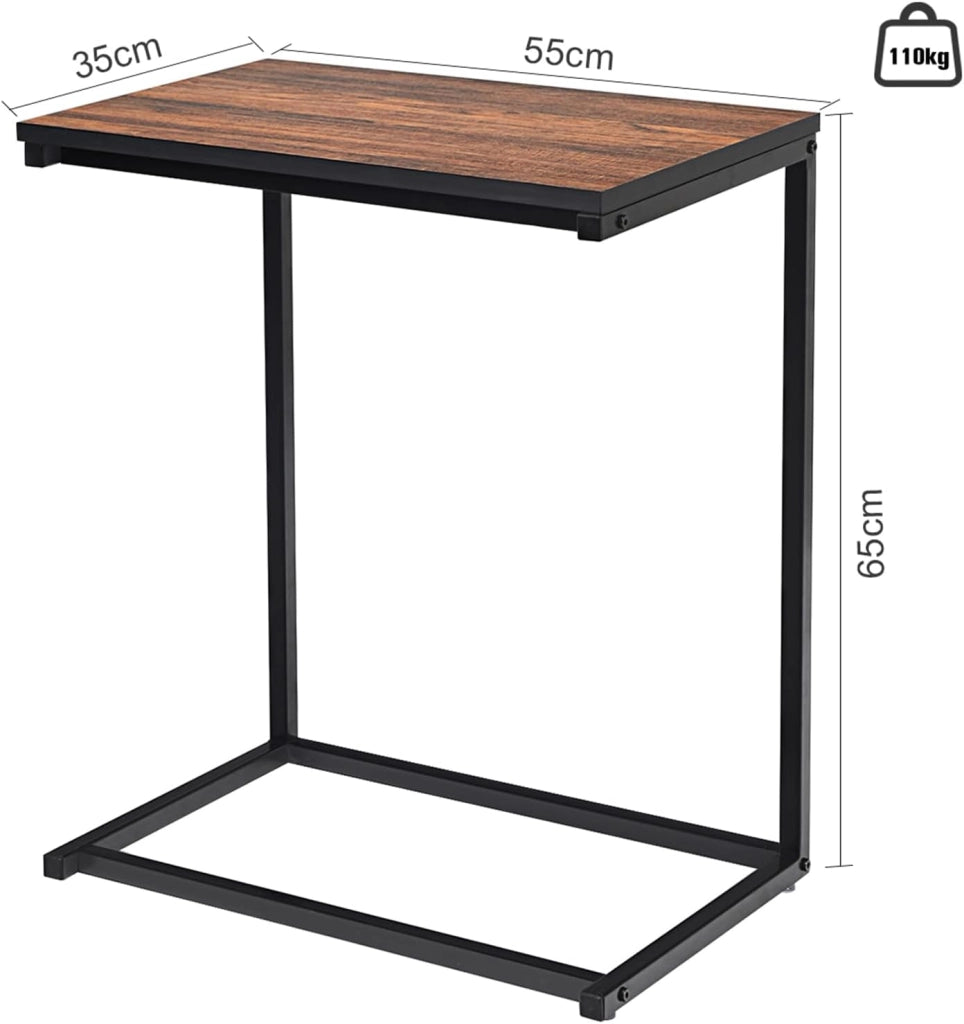 Tavolino Porta PC Laptop Tavolo da caffè in MDF, Ideale per Soggiorno Balcone Studio Giardino,55 x 35 x 65 cm (Marrone)