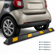 Ferma Ruota Garage in Gomma, Limitatore Blocco Parcheggio con Strisce Riflettenti e Antiscivolo, per Auto, Camper, Camion, Capacità di Carico di 3 Ton, 184 x 15 x 10 cm