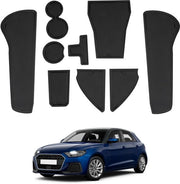 Accessori per Audi A1 Sportback 2019-2024, 2025, mattoncini di gomma per console centrale, mattoncini antiscivolo per bicchiere, cuscino per porta con contenitore antiscivolo, mattoncini antiscivolo per Audi A1, nero.