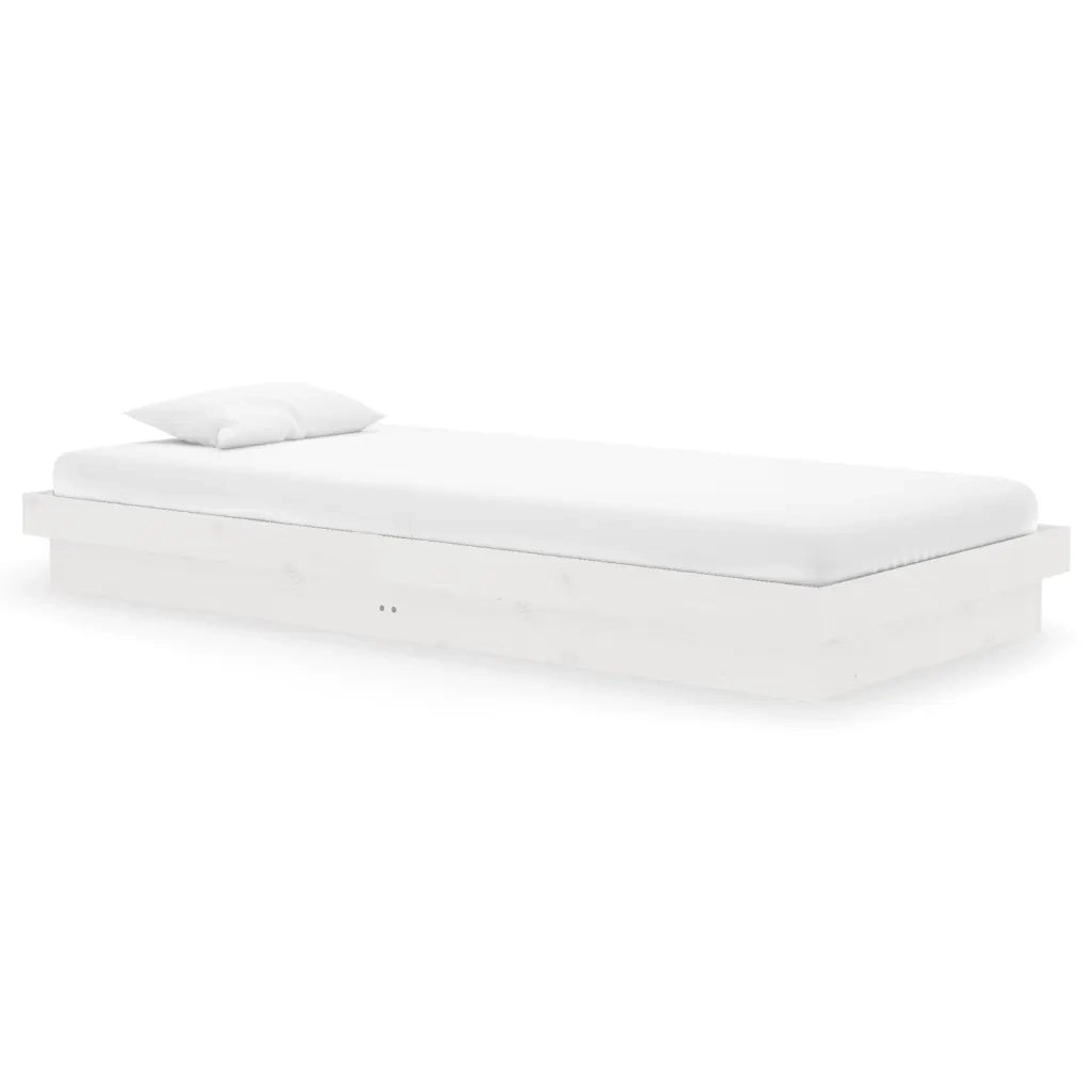 Giroletto-Struttura Letto Bianco in Legno Massello 90x200 cm 333612