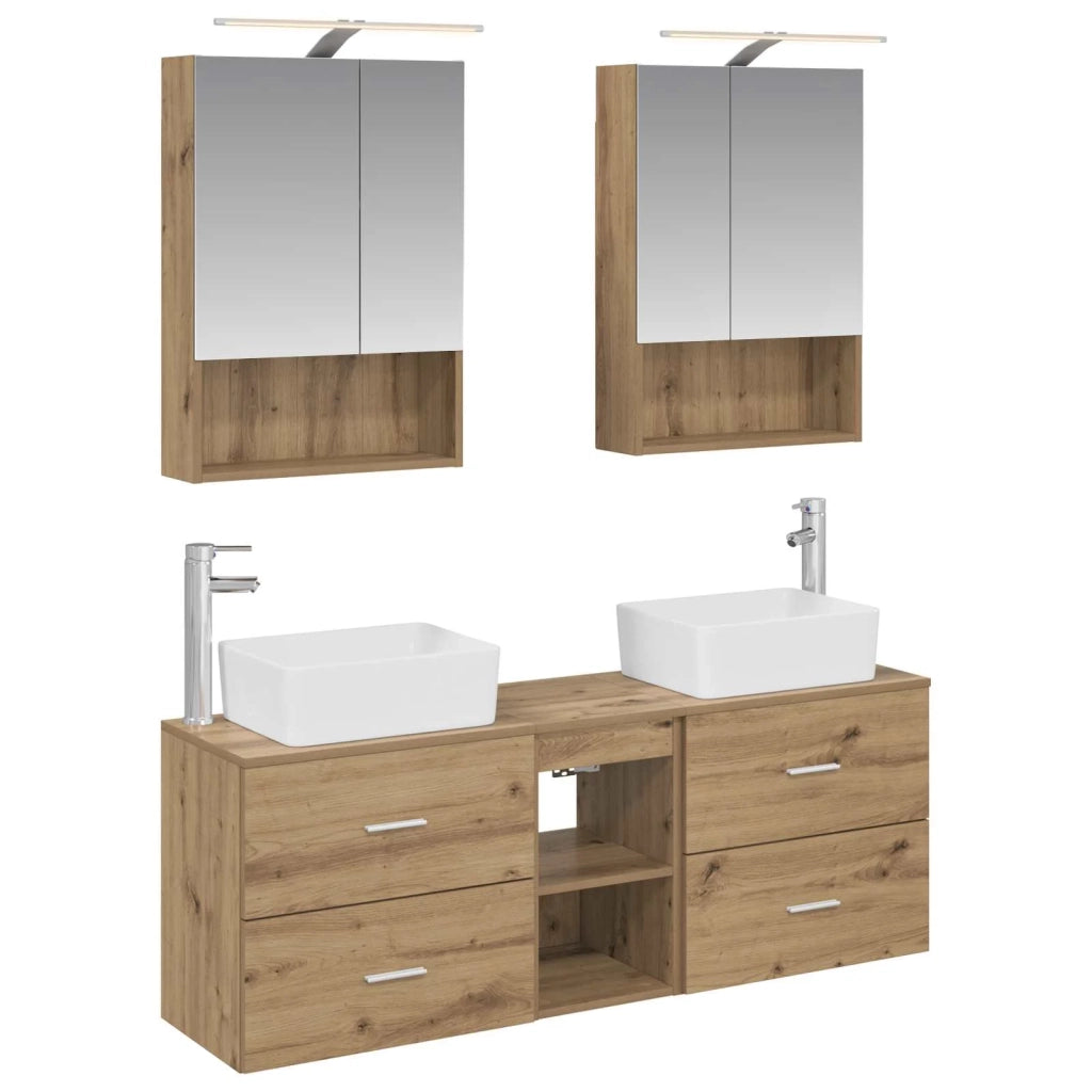 Set di mobili per il bagno 5 pcs Rovere Artigianale 3406846