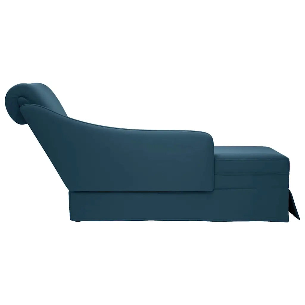 vidaXL Sdraio con Capezzale e Bracciolo Destro in Velluto Blu