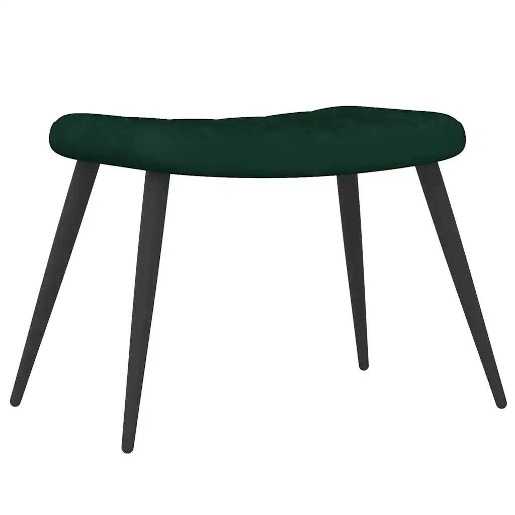Poltrona Relax | Sedia Relax con Sgabello Verde Scuro in Velluto