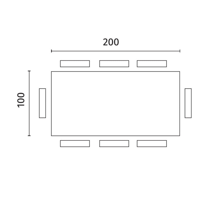 Tavolo Fisso 200 x 100 cm Stark 100cm X 200cm H 76cm Stones