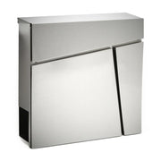 Cassetta postale di design con scomparto per giornali acciaio inox argento 16_0000095