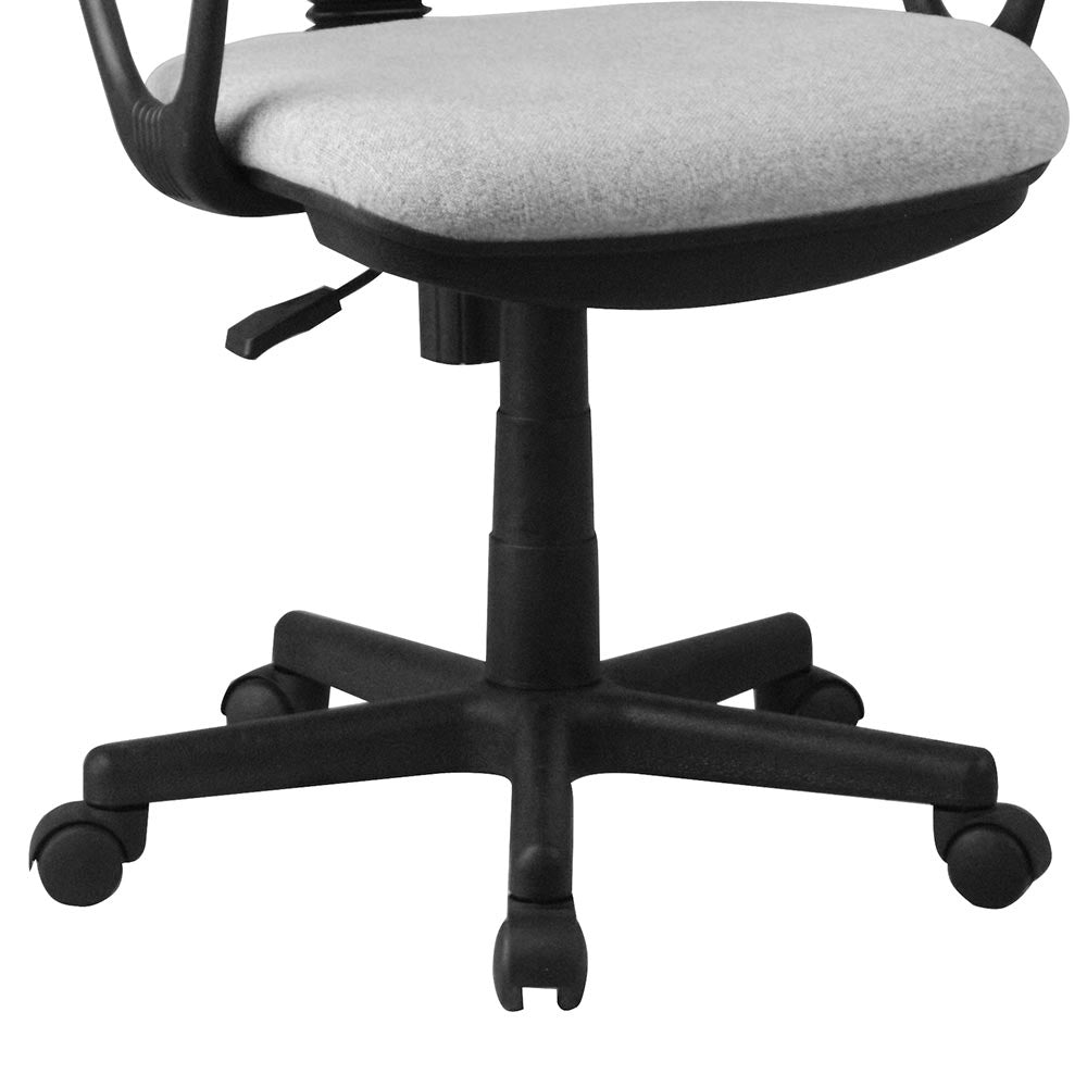 Sedia Scrivania con Ruote Girevole Poltrona Ufficio Tessuto Traspirante Grigio