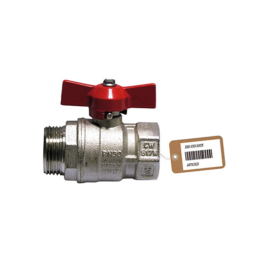 VALVOLA A SFERA MF CON FARFALLA  F-BRICO- 1/2 DN 15  PN 64- FAIDF- pezzi 1