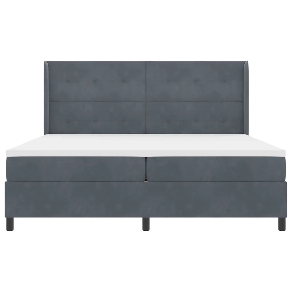 Letto a molle con strisce LED Grigio scuro 200 x 200 cm Velluto 3343887