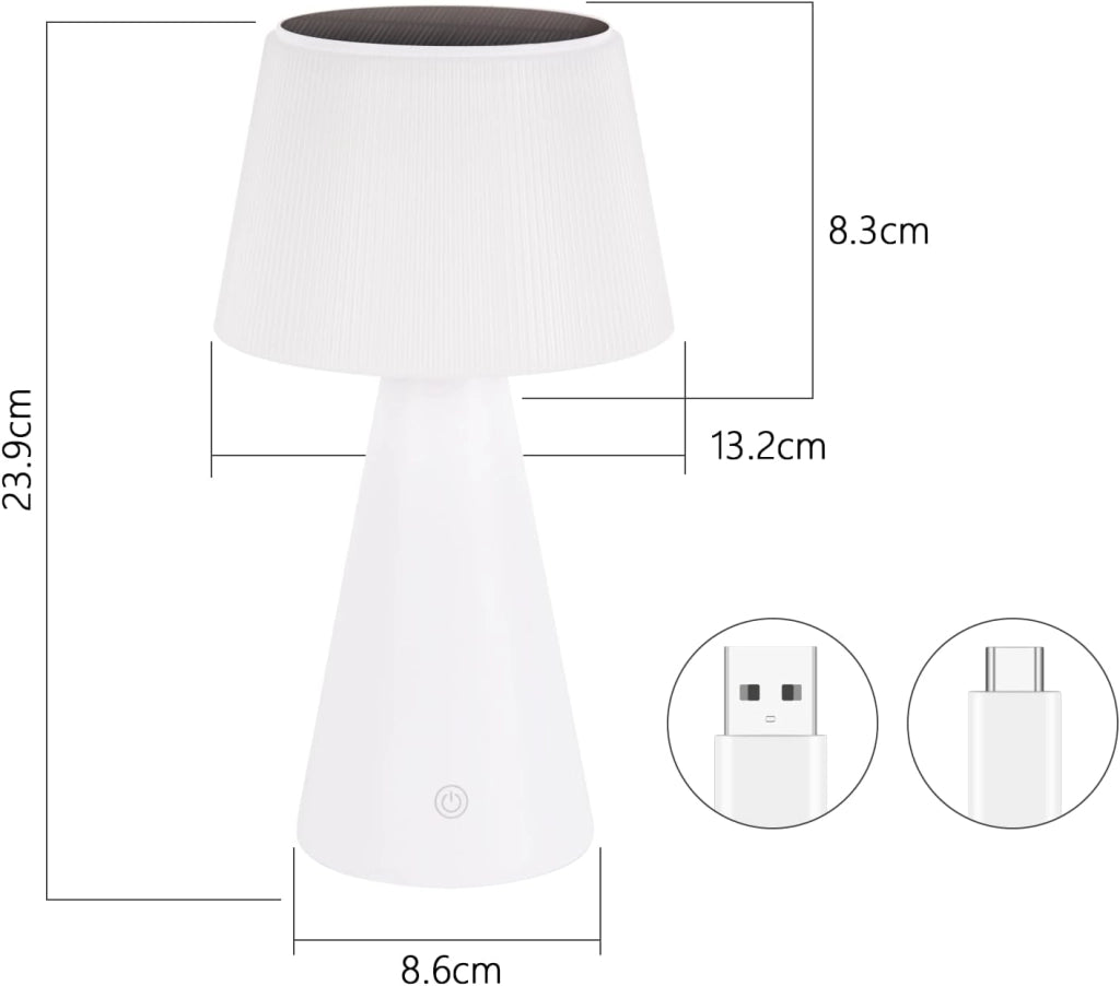 ZMH Lampada da tavolo LED wireless solare batteria moderna dimmerabile per soggiorno giardino comodino