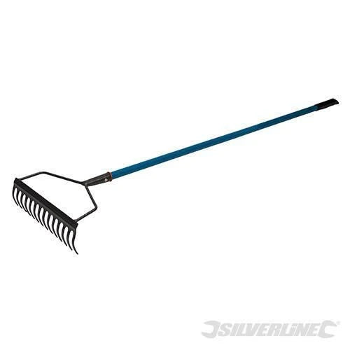Rastrello per giardinaggio 1400 mm manico con impugnatura in gomma  in acciaio Silverline