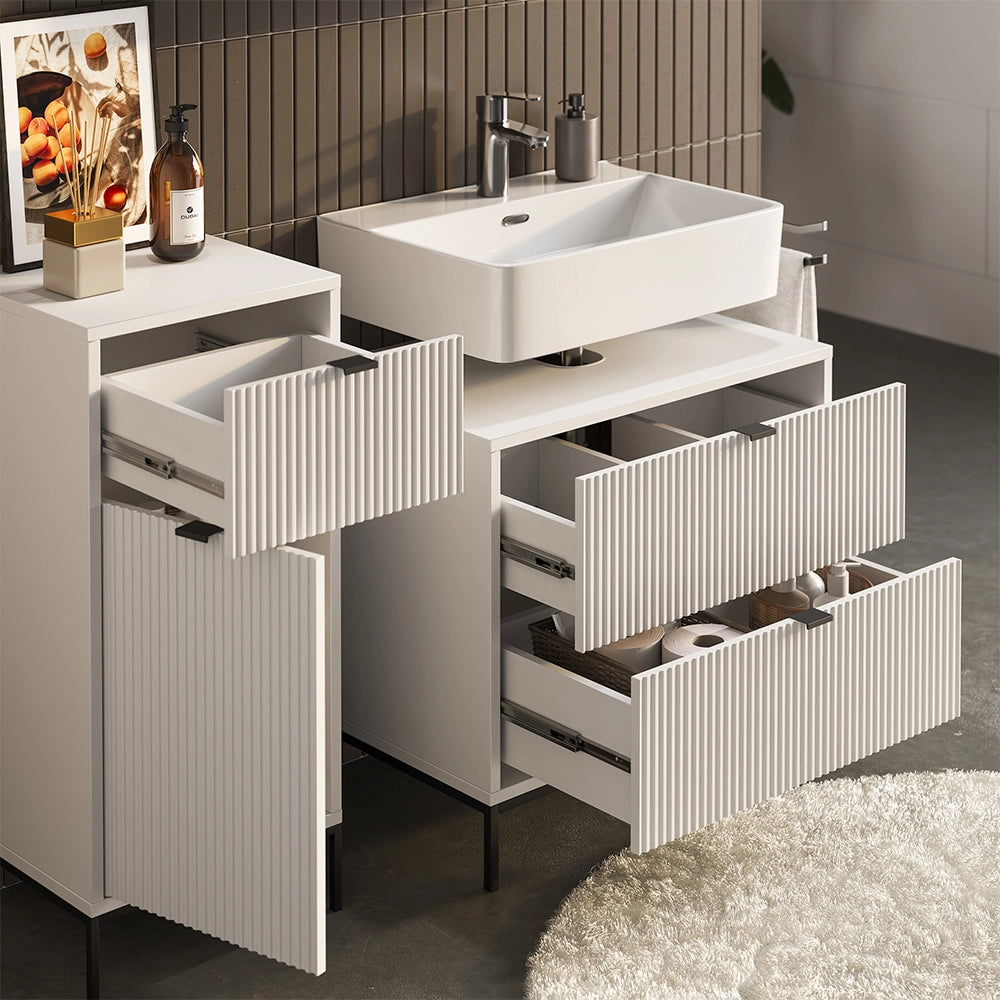 Vicco Set di mobili da bagno Bianco 3 parti
