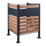 Contenitore per rifiuti in acciaio zincato 120 x 91 x 91 cm effetto legno antracite 03_0009096