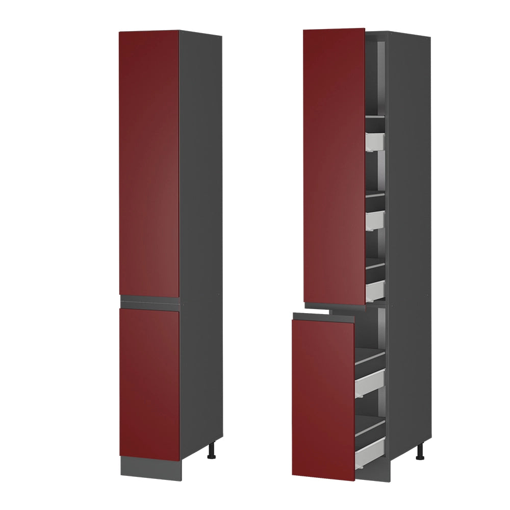 Armadio da farmacia R-Line Rosso/Antracite 30 cm Forma a J Vicco