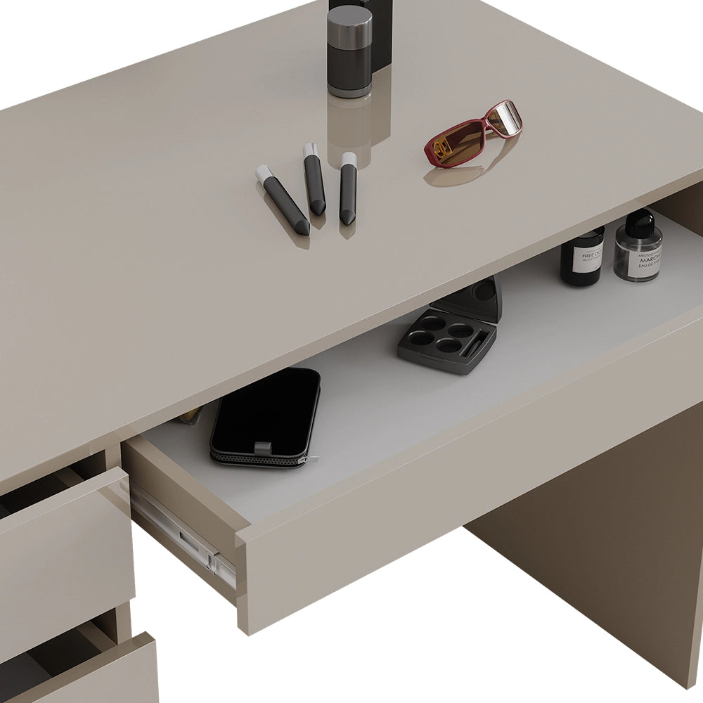 Vicco Tavolo da toeletta Grigio lucido 120 cm Senza specchio