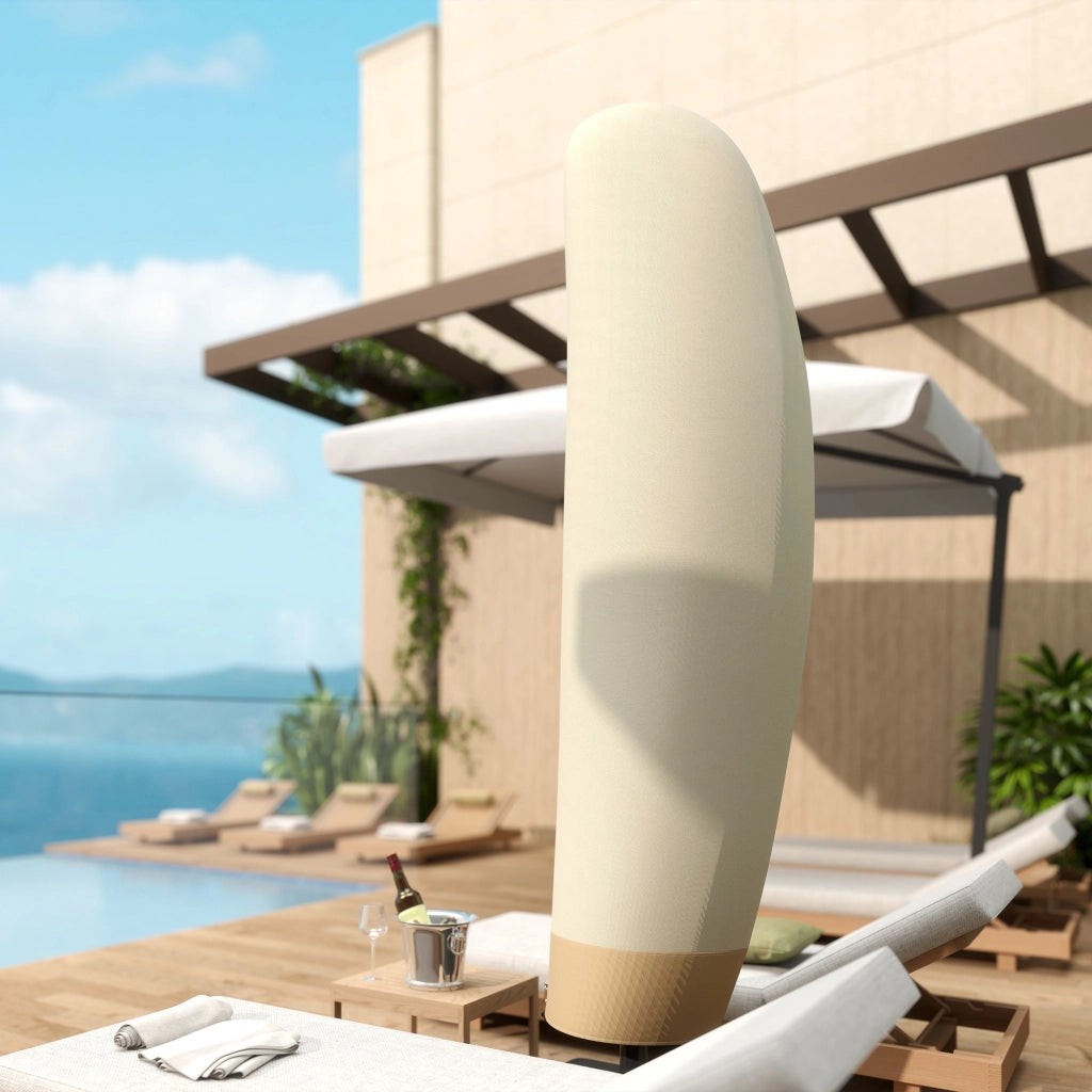 Funda per Ombrellone da Giardino ¨C zephmum ¨C Impermeabile Oxford 600D con Cerniera ?56x220 cm Beige