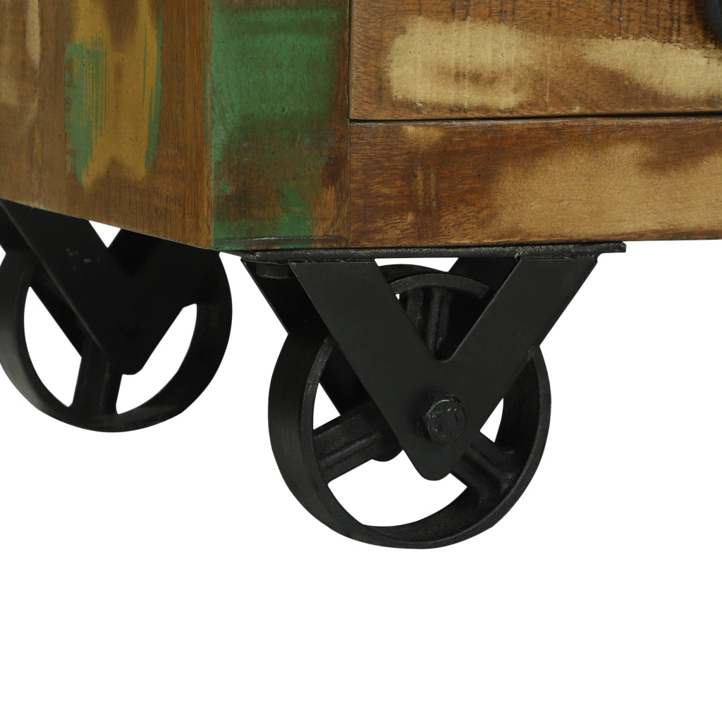 Mobile Portalettere con 3 Cassetti 80x30x65 cm Legno Massello Recuperato