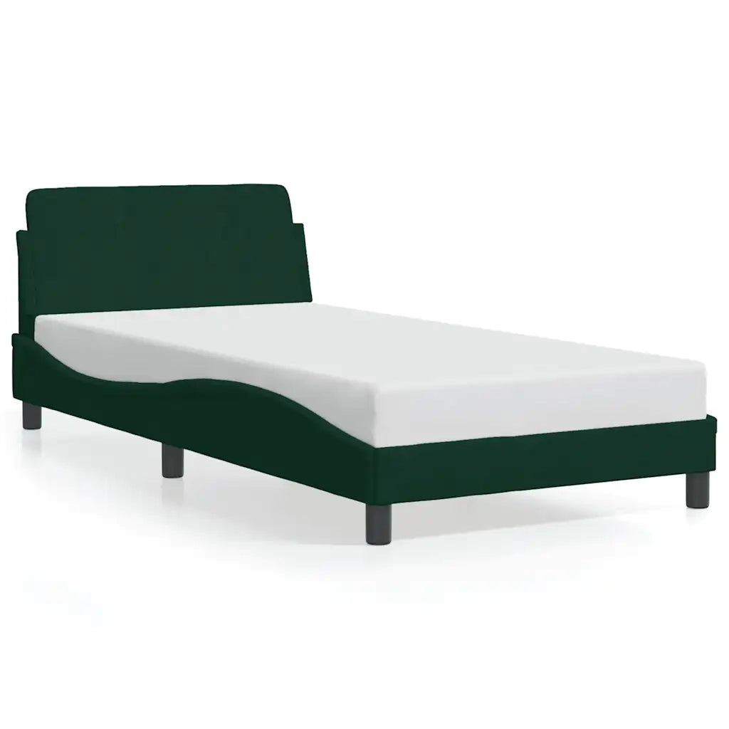Giroletto-Struttura Letto Dover Verde Scuro 100x200 cm in Velluto