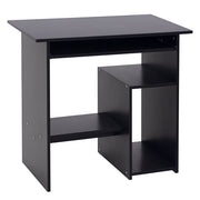 Scrivania PC Moderna in Legno con Ripiano per CPU e Spazio per Tastiera Estraibile. 80x45x75 cm. Nero