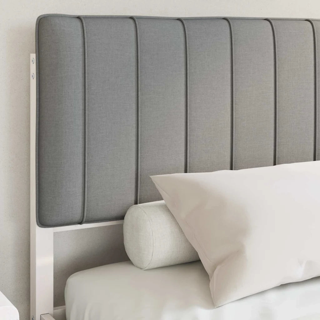 Letto con Testiera Rivestita Grigio chiaro 150 x 200 cm 878043