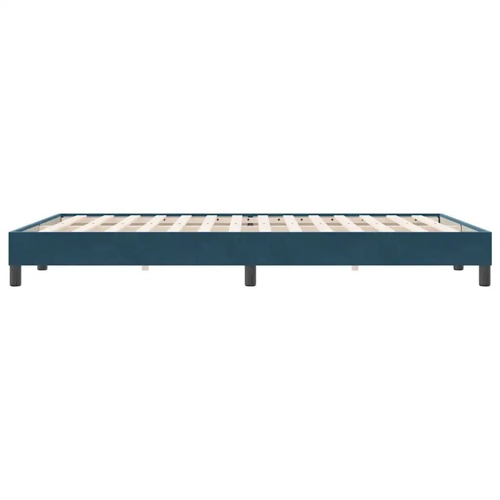 Letto a Molle senza Materasso Blu Scuro 140x220 cm Velluto