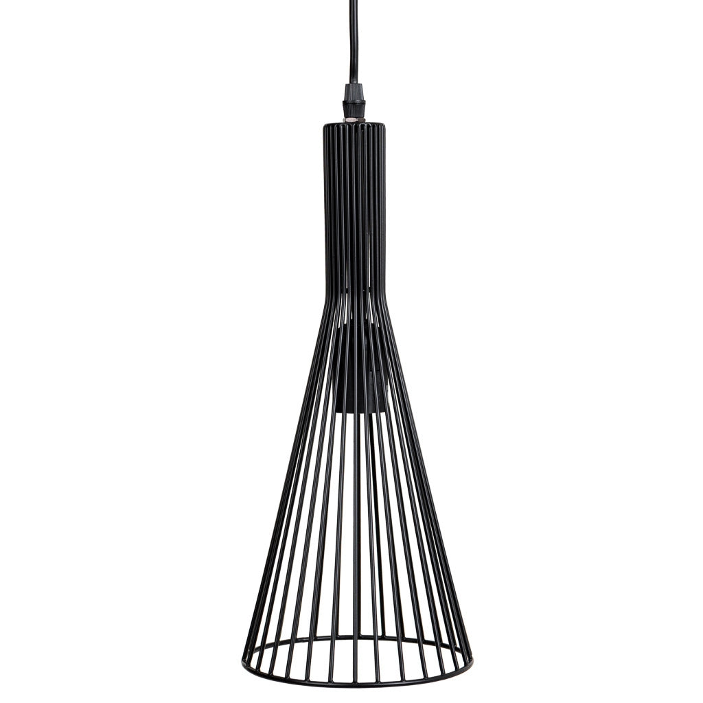 Plafoniera in metallo nero 15x15x110h