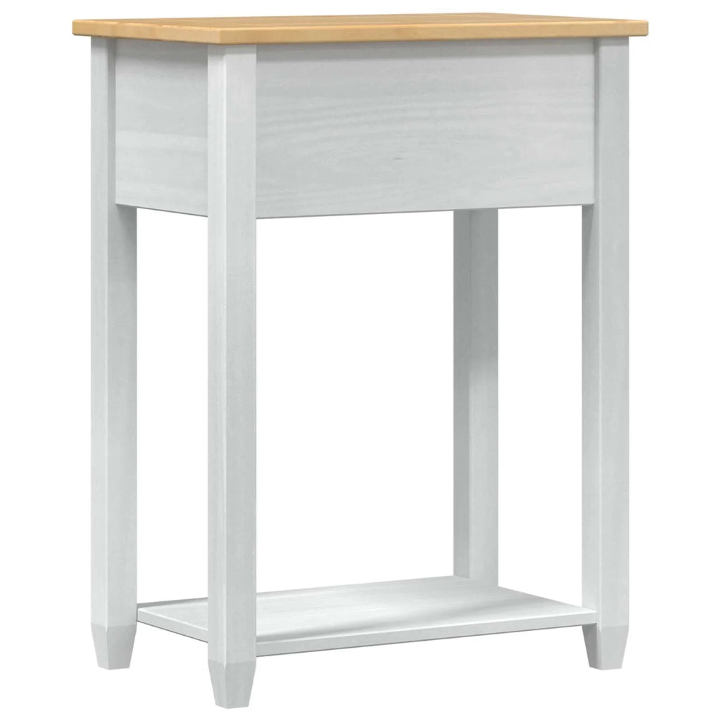 Tavolo Consolle Bianco 55 x 35 x 73 cm Pino massello