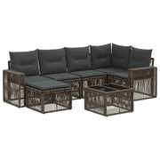 Set Divano da Giardino 7 pcs Grigio e Grigio Scuro polyrattan 3435194