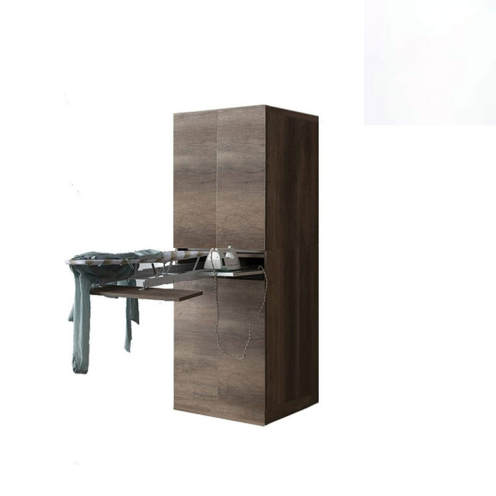 Mobile Lavanderia a Colonna per Lavatrice o Asciugatrice con Asse da Stiro e Ante 70x70x174A cm in Nobilitato Unika